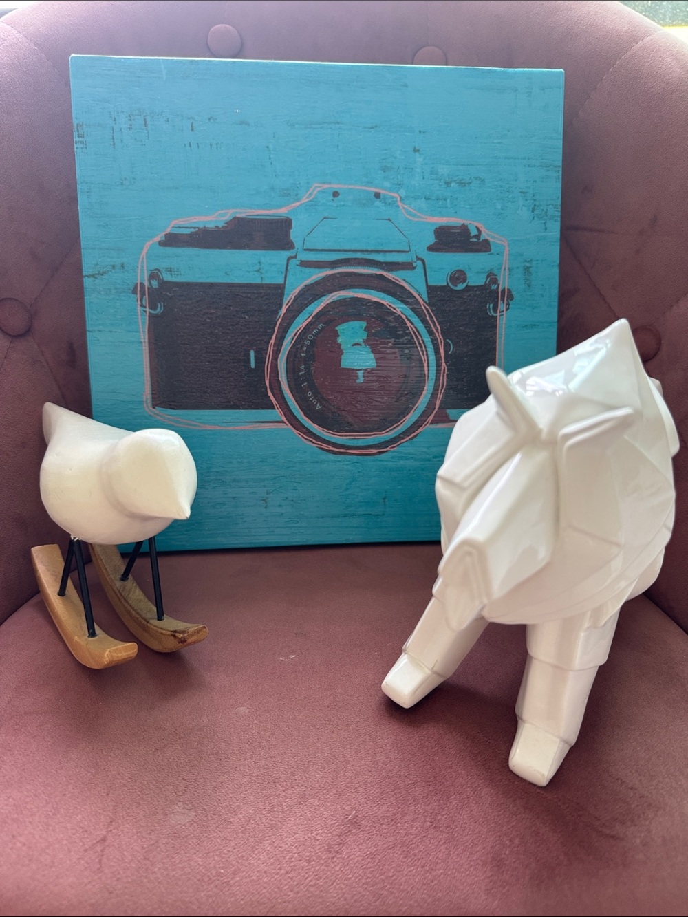 Z Gallerie Turquoise and Black Camera Wall Art